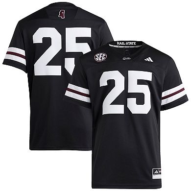 Men's adidas #25 Black Mississippi State Bulldogs Premier Strategy Jersey