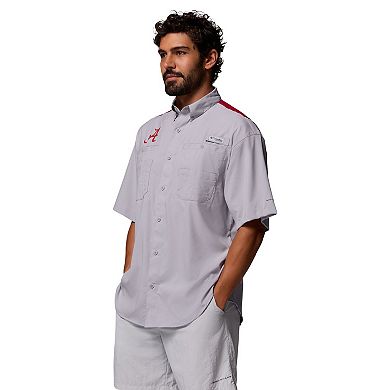 Men's Columbia Gray Alabama Crimson Tide Tamiami Colorblock Omni-Shade Button-Down Shirt