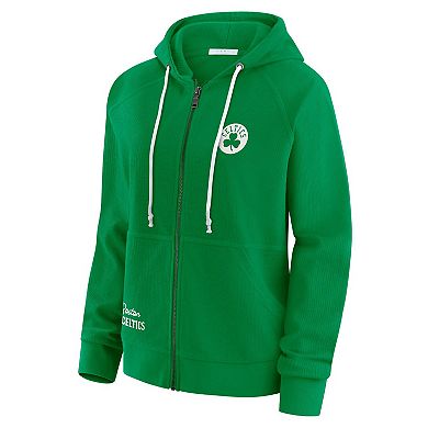 Women's WEAR by Erin Andrews Green Boston Celtics Vintage Full-Zip Raglan Hoodie