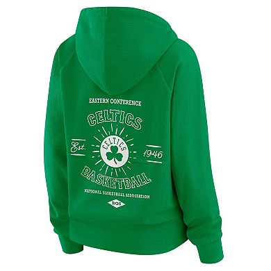 Women's WEAR by Erin Andrews Green Boston Celtics Vintage Full-Zip Raglan Hoodie