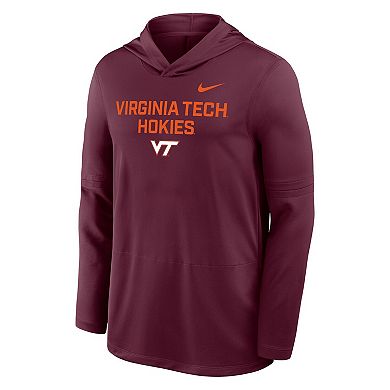 Men's Nike Maroon Virginia Tech Hokies 2025 Sideline Dri-FIT Long Sleeve Hoodie T-Shirt