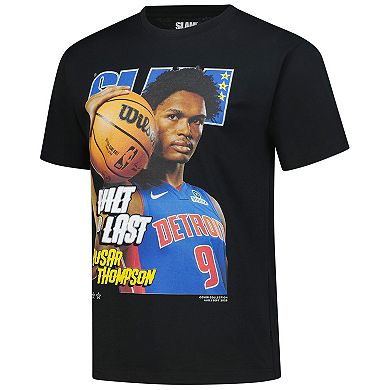 Unisex SLAM Ausar Thompson Black Detroit Pistons August/September 2025 Cover T-Shirt