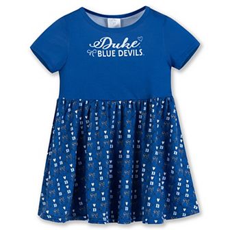 Girls Toddler ZooZatz Royal Duke Blue Devils Short Sleeve Dress
