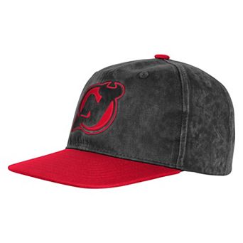 Youth Outerstuff Black/Red New Jersey Devils True Retro Deadstock Adjustable Hat