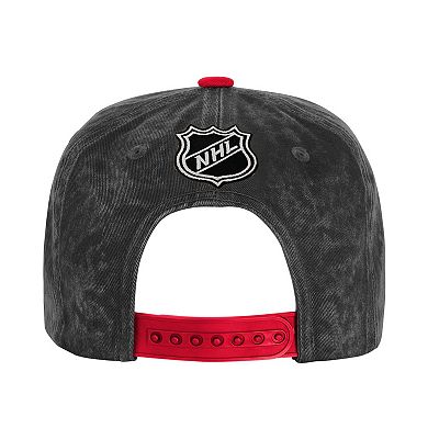 Youth Outerstuff Black/Red New Jersey Devils True Retro Deadstock Adjustable Hat