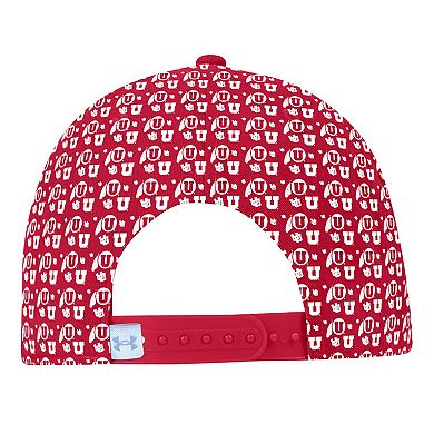 Men's Under Armour Red Utah Utes Gameday ArmourFuse Snapback Hat