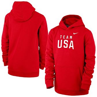 Youth Nike Red Team USA Primary Club Fleece Hoodie