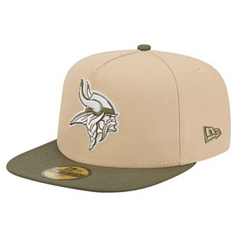 Men's New Era Light Beige/Olive Minnesota Vikings Color Pack A-Frame 59FIFTY Fitted Hat