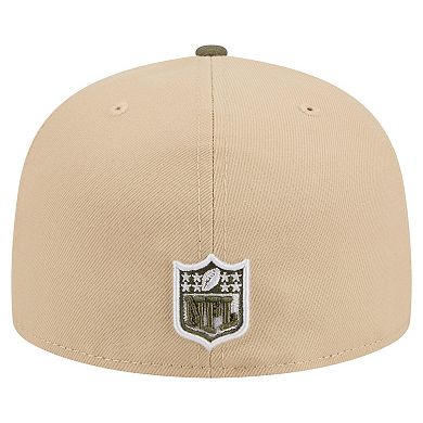 Men's New Era Light Beige/Olive Minnesota Vikings Color Pack A-Frame 59FIFTY Fitted Hat