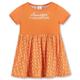 Girls Toddler ZooZatz Tennessee Orange Tennessee Volunteers Short Sleeve Dress