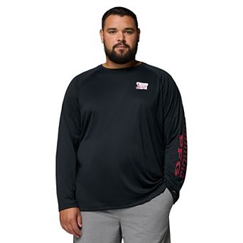 Men's Columbia Black Oklahoma Sooners Big & Tall Terminal Tackle Long Sleeve Omni-Shade T-Shirt