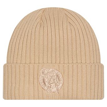 Men's New Era Tan Boston Celtics Color Pack Cuffed Knit Hat