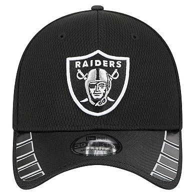 Men's New Era Black Las Vegas Raiders Visor Hit 39THIRTY Flex Hat