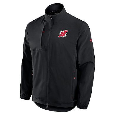 Men's Fanatics Black New Jersey Devils Authentic Pro Rink Coaches Full-Zip Jacket