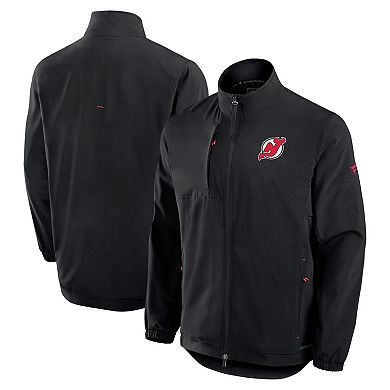Men's Fanatics Black New Jersey Devils Authentic Pro Rink Coaches Full-Zip Jacket