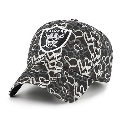 Girls Toddler '47 Black Las Vegas Raiders Mural Clean Up Adjustable Hat