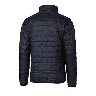 Men's Cutter & Buck Navy West Virginia Mountaineers Alumni Logo Rainier PrimaLoft Eco Insulated Full-Zip Puffer Vest