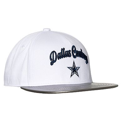 Women's The Wild Collective White/Silver Dallas Cowboys Two-Tone Snapback Hat