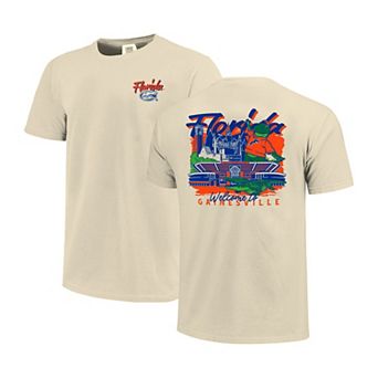 Men's Image One Natural Florida Gators Comfort Colors Hand-Drawn Campus Stack T-Shirt
