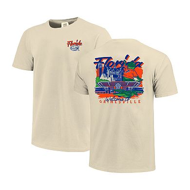 Men's Image One Natural Florida Gators Comfort Colors Hand-Drawn Campus Stack T-Shirt