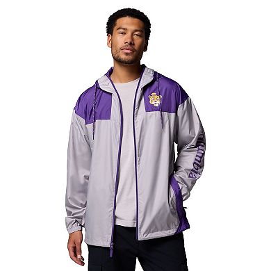 Men's Columbia Gray LSU Tigers Flash Challenger II Windbreaker