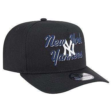 Men's New Era Black New York Yankees Chainstitch 9FIFTY A-Frame Snapback Hat