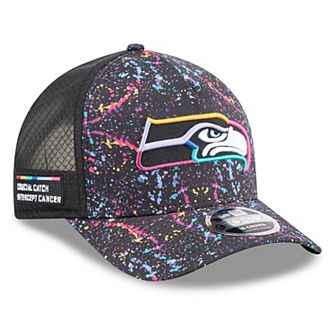 Youth New Era Black Seattle Seahawks 2025 NFL Crucial Catch 9FORTY Adjustable Hat