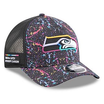 Youth New Era Black Seattle Seahawks 2025 NFL Crucial Catch 9FORTY Adjustable Hat