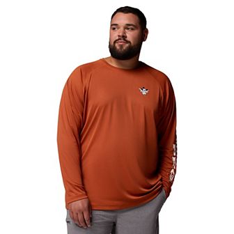 Men's Columbia Texas Orange Texas Longhorns Big & Tall Terminal Tackle Long Sleeve Omni-Shade T-Shirt