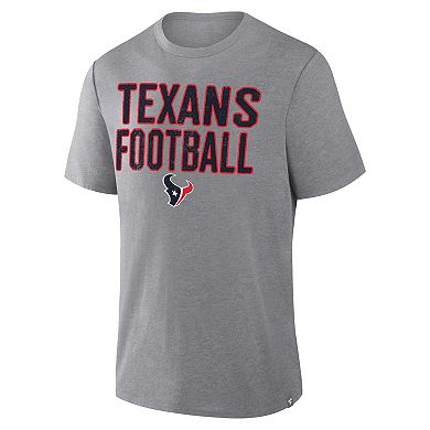 Men's Fanatics Heather Gray Houston Texans First Down Tribute Tri-Blend T-Shirt