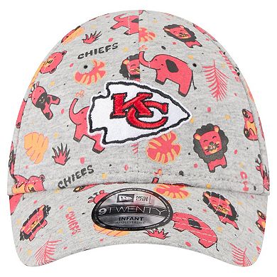 Infant New Era Gray Kansas City Chiefs Animal 9TWENTY Adjustable Hat