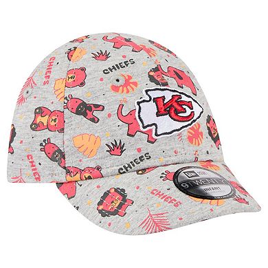 Infant New Era Gray Kansas City Chiefs Animal 9TWENTY Adjustable Hat