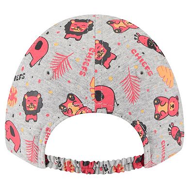 Infant New Era Gray Kansas City Chiefs Animal 9TWENTY Adjustable Hat
