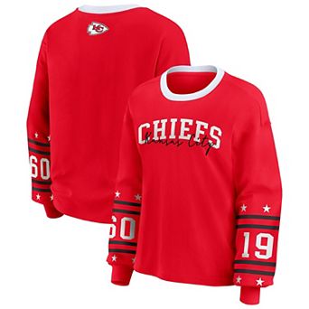 Women's WEAR by Erin Andrews Red Kansas City Chiefs Plus Size Sport Long-Sleeve T-Shirt