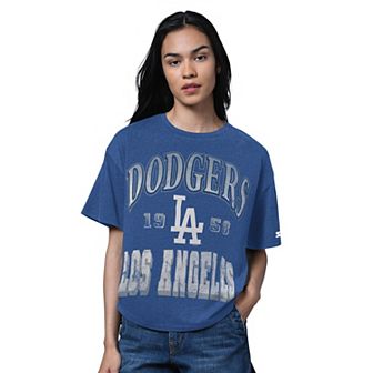 Women's Starter Heather Royal Los Angeles Dodgers Oversized Hall of Fame T-Shirt