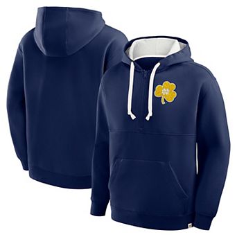 Men's Fanatics Navy Notre Dame Fighting Irish Hometown Premium Rise And Conquer Half-Zip Hoodie