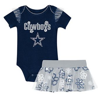 Girls Newborn Outerstuff Navy Dallas Cowboys My Team Rocks Bodysuit and Skirt Set