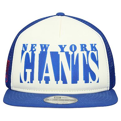 Men's New Era Cream/Royal New York Giants Cutout A-Frame 9FIFTY Snapback Hat