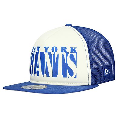 Men's New Era Cream/Royal New York Giants Cutout A-Frame 9FIFTY Snapback Hat