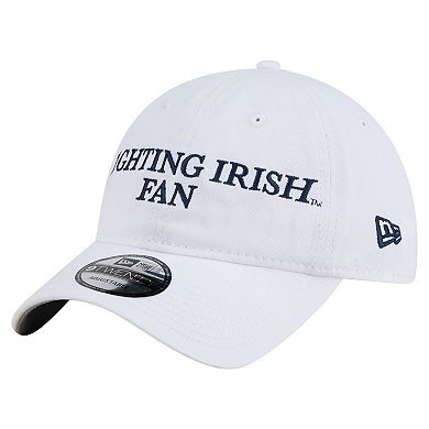 Men's New Era White Notre Dame Fighting Irish Fan 9TWENTY Adjustable Hat