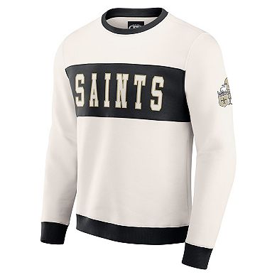 Men's Darius Rucker Collection by Fanatics Cream New Orleans Saints Colorblock Pullover Sweatshirt