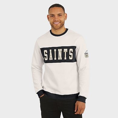 Men's Darius Rucker Collection by Fanatics Cream New Orleans Saints Colorblock Pullover Sweatshirt