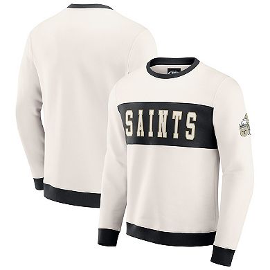 Men's Darius Rucker Collection by Fanatics Cream New Orleans Saints Colorblock Pullover Sweatshirt