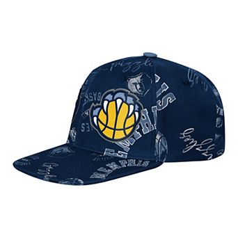 Youth Outerstuff Navy Memphis Grizzlies Street Hooper Allover Print Snapback Hat
