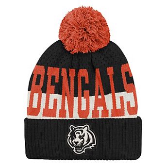 Youth Outerstuff Black Cincinnati Bengals Modern Fan Cuffed Knit Hat with Pom