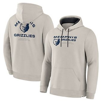 Men's Fanatics Cream Memphis Grizzlies Crossover Collection Blocked Shot Premium Pullover Hoodie