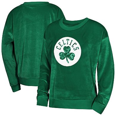 Youth Girls Outerstuff Kelly Green Boston Celtics Step Back Crewneck Sweatshirt
