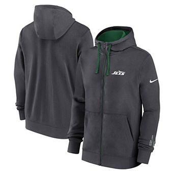 Men's Nike Anthracite New York Jets Primetime Club Full-Zip Hoodie