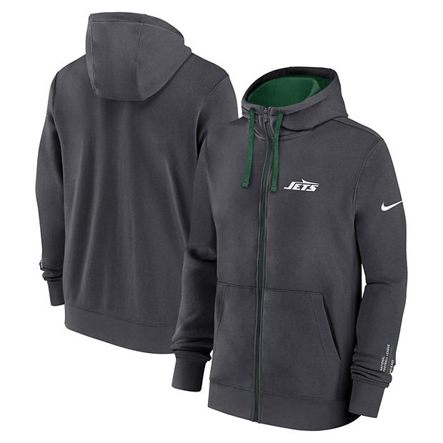 Men's Nike Anthracite New York Jets Primetime Club Full-Zip Hoodie