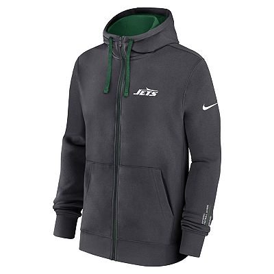 NIKE スタジャン ダークグレー Men's Nike Anthracite New York Jets Primetime Club Full-Zip Hoodie